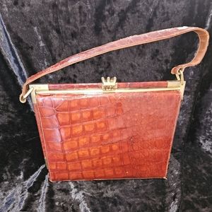 VINTAGE ALLIGATOR Skin Handbag